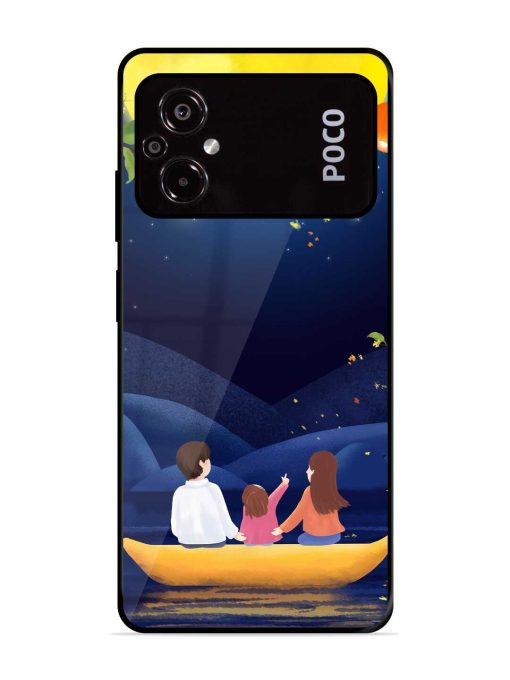 Happy Family And Beautiful View Glossy Metal Phone Cover for Poco M5 Zapvi