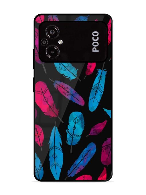 Feather Art Glossy Metal Phone Cover for Poco M5 Zapvi