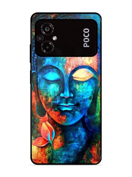 Buddha Painting Glossy Metal Phone Cover for Poco M5 Zapvi