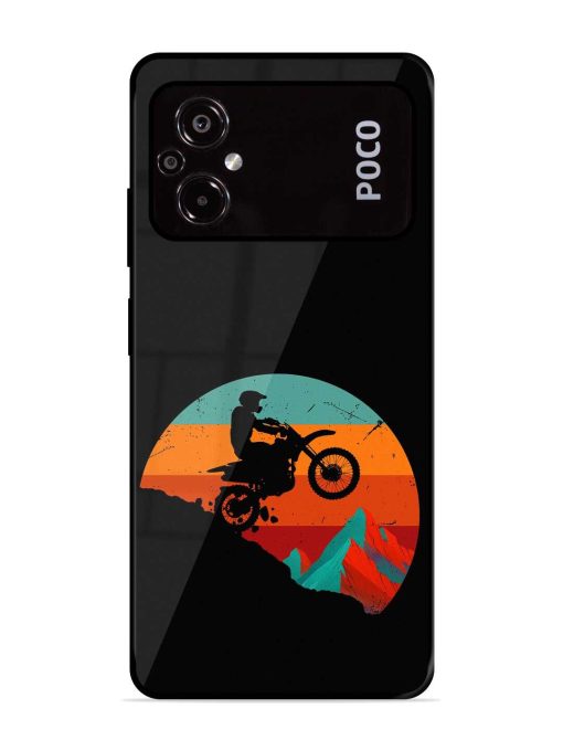 Mountain Bike Glossy Metal Phone Cover for Poco M5