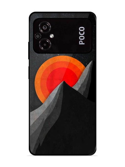 Black Mountain Glossy Metal Phone Cover for Poco M5