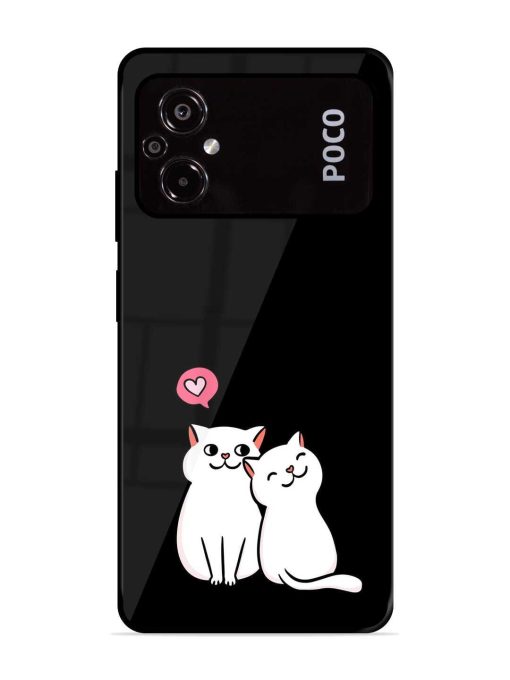 Cat Love Glossy Metal Phone Cover for Poco M5