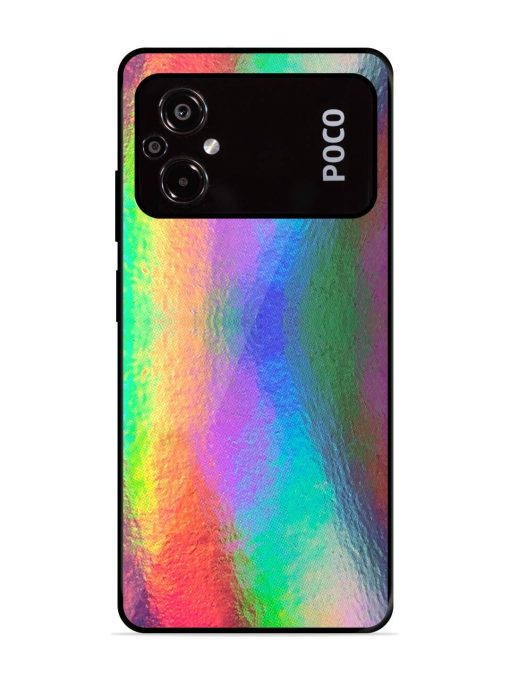 Colorful Holographic Background Glossy Metal TPU Phone Cover for Poco M5 Zapvi