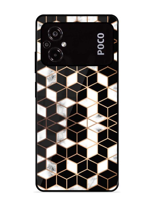 Vector Marble Texture Glossy Metal Phone Cover for Poco M5 Zapvi