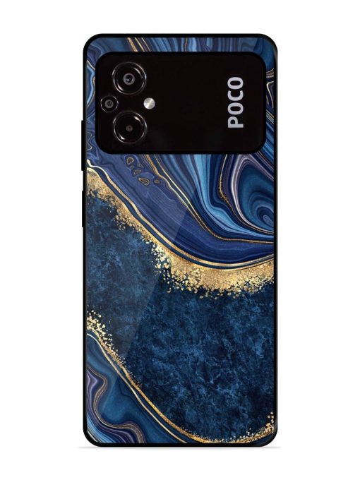 Abstract Background Blue Glossy Metal TPU Phone Cover for Poco M5 Zapvi