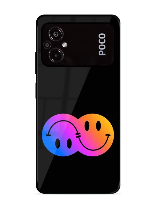 Gradient Smile Art Glossy Metal TPU Phone Cover for Poco M5 Zapvi