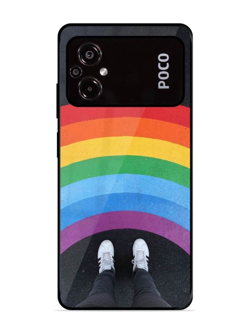 Legs Rainbow Glossy Metal TPU Phone Cover for Poco M5