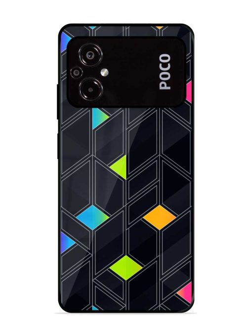 Abstract Mosaic Seamless Glossy Metal Phone Cover for Poco M5 Zapvi