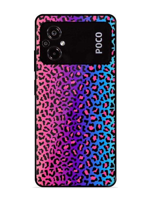 Colorful Leopard Seamless Glossy Metal Phone Cover for Poco M5