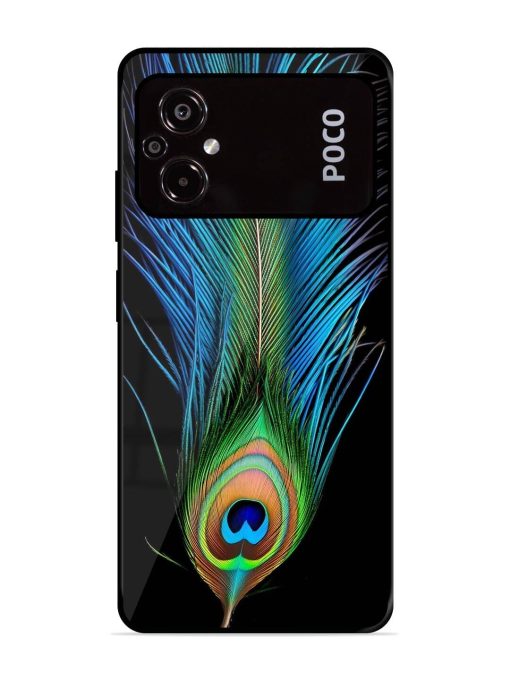 Peacock Feather Glossy Metal TPU Phone Cover for Poco M5 Zapvi