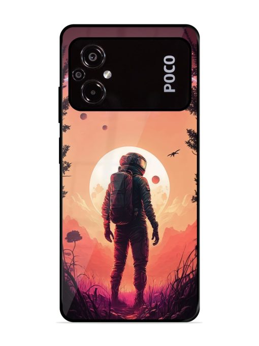 Red Sky At Morning Glossy Metal Phone Cover for Poco M5 Zapvi