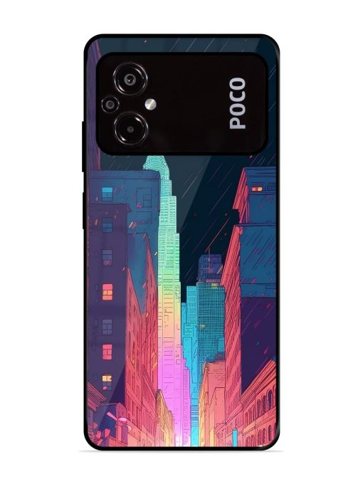 Minimal City Art Glossy Metal Phone Cover for Poco M5