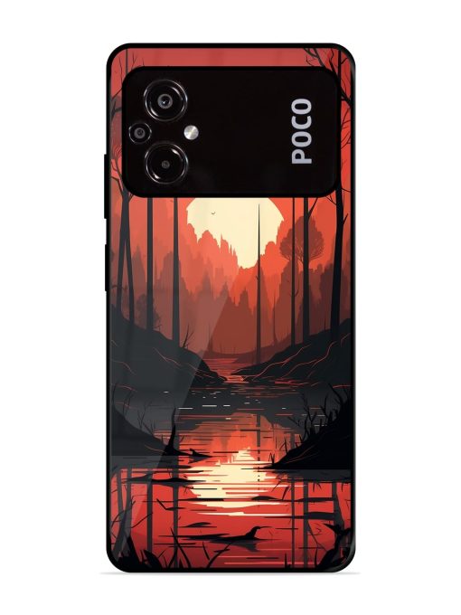 Natural Landscape Glossy Metal Phone Cover for Poco M5 Zapvi