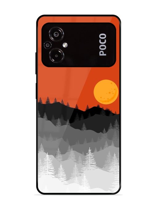 Mountain Lofi Sun Glossy Metal Phone Cover for Poco M5