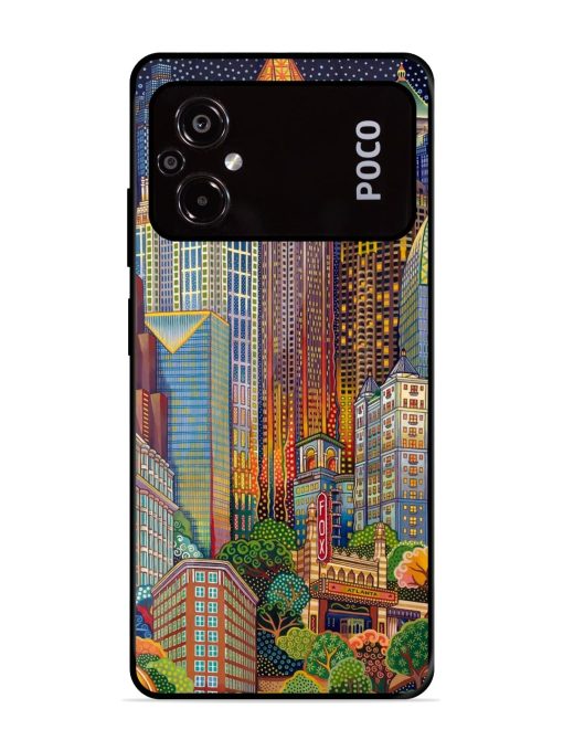 Cityscapes Art Glossy Metal Phone Cover for Poco M5 Zapvi