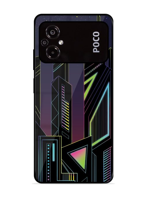 Neon Dreamscape Glossy Metal Phone Cover for Poco M5