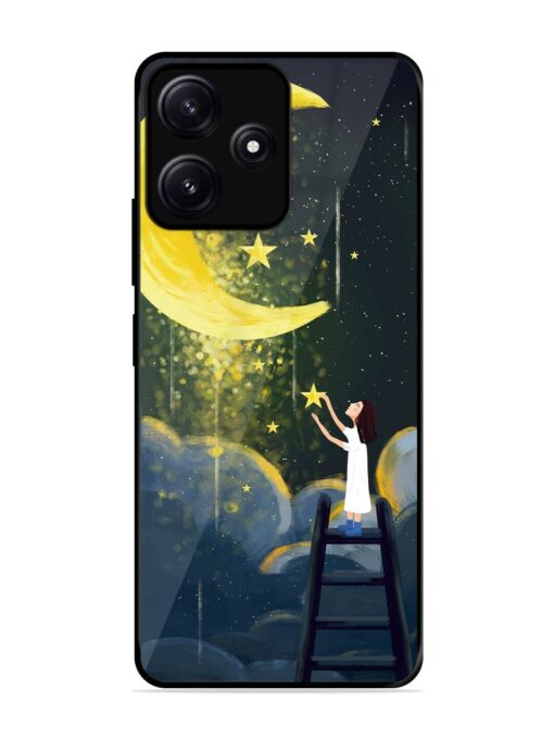 Moonlight Healing Night Illustration Glossy Metal TPU Phone Cover for Poco M6 (5G) Zapvi