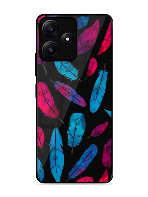 Feather Art Glossy Metal Phone Cover for Poco M6 (5G) Zapvi