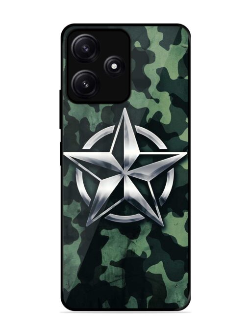 Indian Army Star Design Glossy Metal Phone Cover for Poco M6 (5G) Zapvi