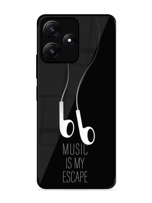 Music Is My Escape Glossy Metal Phone Cover for Poco M6 (5G) Zapvi