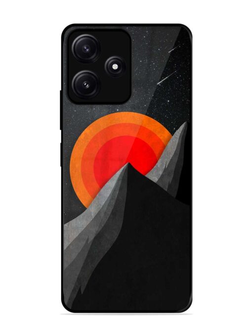 Black Mountain Glossy Metal Phone Cover for Poco M6 (5G)