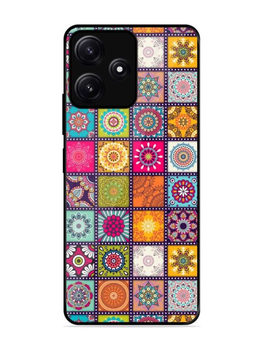 Seamless Pattern Vintage Glossy Metal Phone Cover for Poco M6 (5G) Zapvi