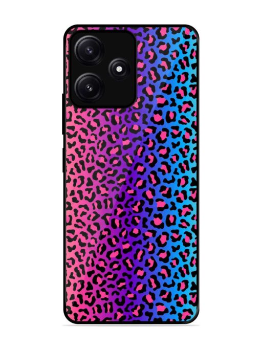 Colorful Leopard Seamless Glossy Metal Phone Cover for Poco M6 (5G) Zapvi