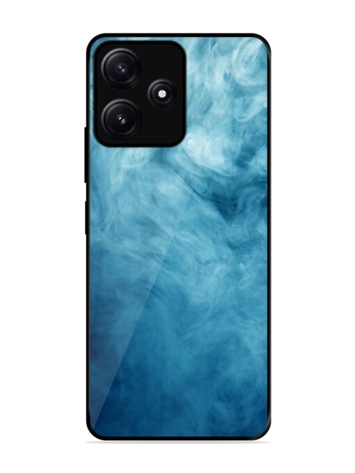 Blue Smoke Art Glossy Metal Phone Cover for Poco M6 (5G) Zapvi