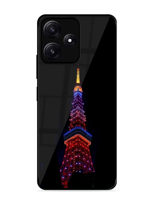 Eiffel Tower Night View Glossy Metal Phone Cover for Poco M6 (5G) Zapvi