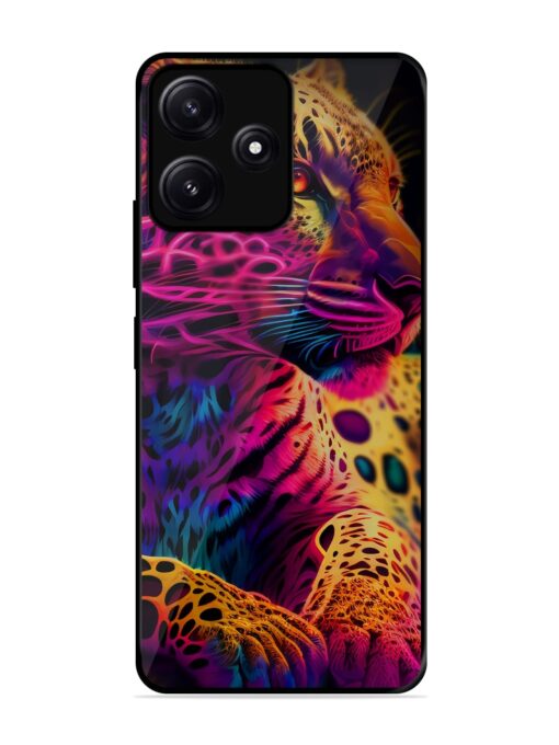 Leopard Art Glossy Metal Phone Cover for Poco M6 (5G) Zapvi