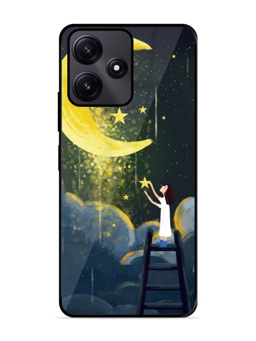 Moonlight Healing Night Illustration Glossy Metal TPU Phone Cover for Poco M6 Pro (5G) Zapvi