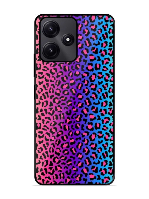 Colorful Leopard Seamless Glossy Metal Phone Cover for Poco M6 Pro (5G) Zapvi