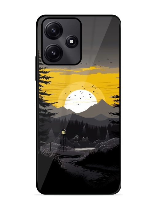 Sunset Vector Glossy Metal Phone Cover for Poco M6 Pro (5G) Zapvi