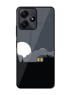 Full Moon Vector Art Glossy Metal Phone Cover for Poco M6 Pro (5G)