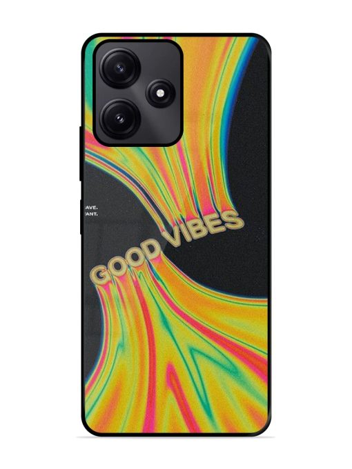 Good Vibes Glossy Metal Phone Cover for Poco M6 Pro (5G) Zapvi