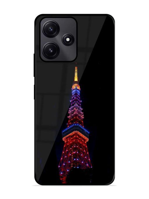 Eiffel Tower Night View Glossy Metal Phone Cover for Poco M6 Pro (5G) Zapvi