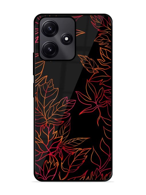 Red Floral Pattern Glossy Metal Phone Cover for Poco M6 Pro (5G) Zapvi