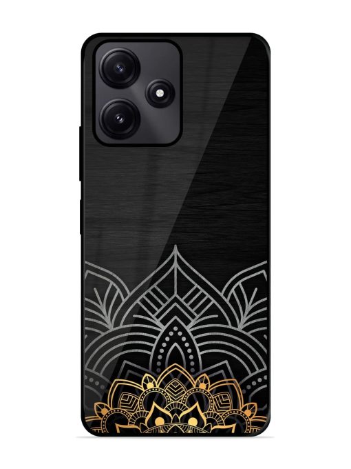 Decorative Golden Pattern Glossy Metal Phone Cover for Poco M6 Pro (5G) Zapvi