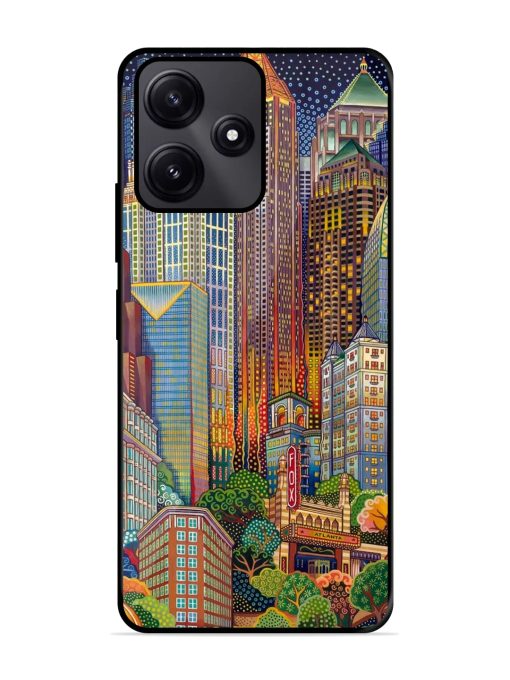 Cityscapes Art Glossy Metal Phone Cover for Poco M6 Pro (5G)