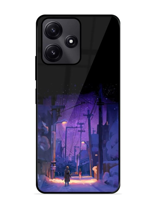 Winter Anime Art Glossy Metal Phone Cover for Poco M6 Pro (5G)