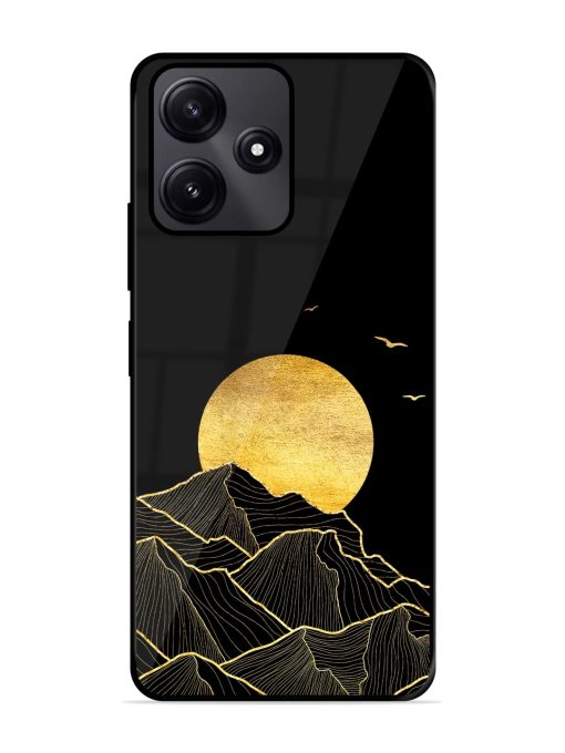 Golden Sunrise Glossy Metal Phone Cover for Poco M6 Pro (5G)