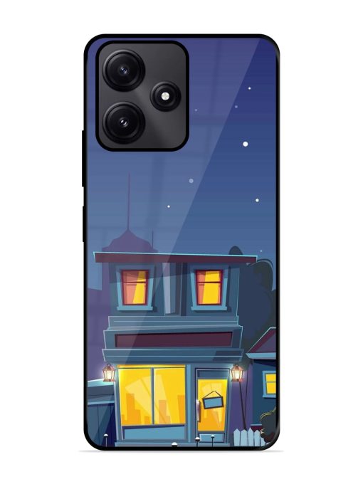 Vector Night House Glossy Metal Phone Cover for Poco M6 Pro (5G) Zapvi