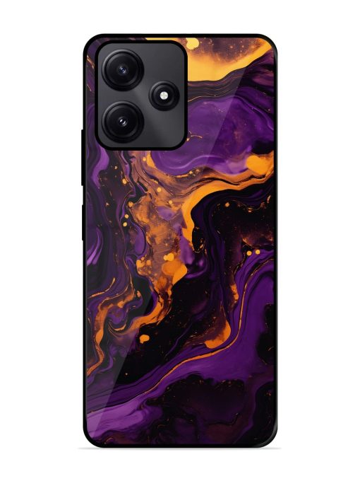 Painting Of A Purple Glossy Metal Phone Cover for Poco M6 Pro (5G)