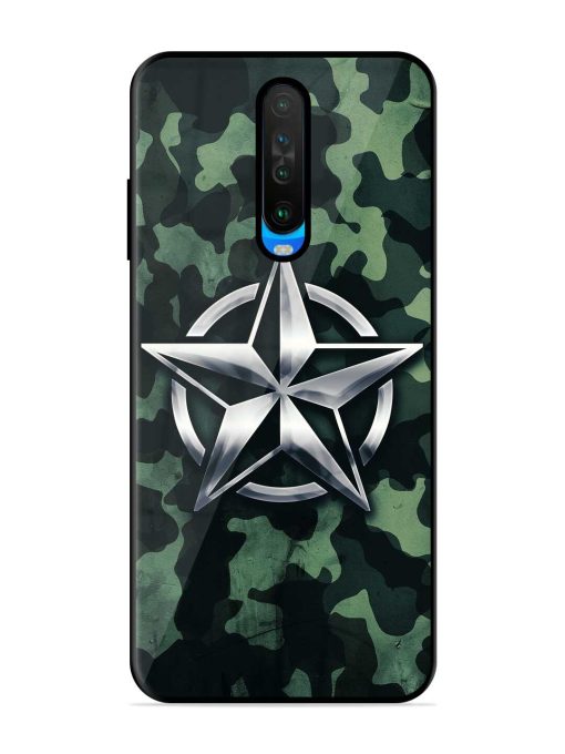 Indian Army Star Design Glossy Metal Phone Cover for Poco X2 Zapvi