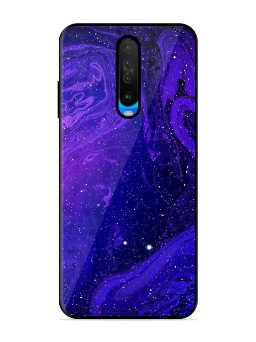 Galaxy Acrylic Abstract Art Glossy Metal Phone Cover for Poco X2