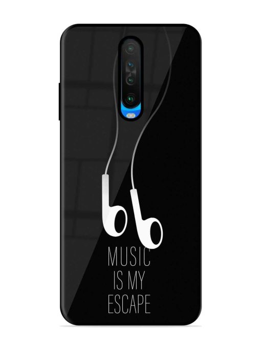 Music Is My Escape Glossy Metal Phone Cover for Poco X2