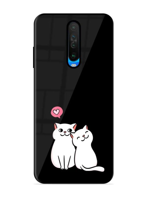 Cat Love Glossy Metal Phone Cover for Poco X2 Zapvi