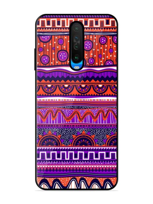 Ethnic Seamless Pattern Glossy Metal TPU Phone Cover for Poco X2 Zapvi