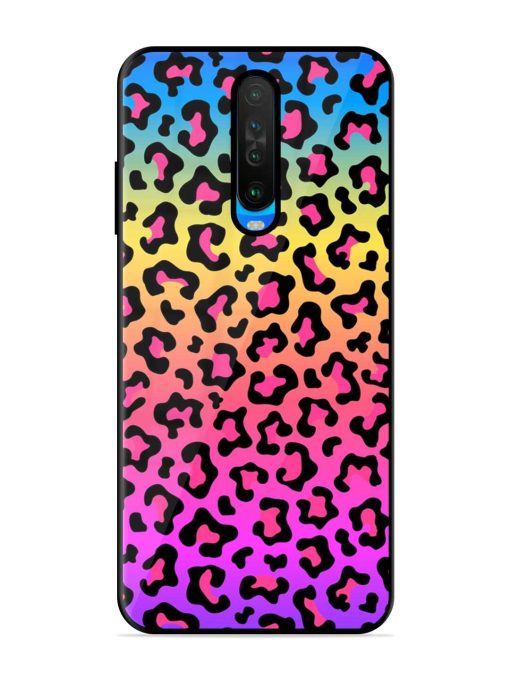 Neon Rainbow Colored Glossy Metal Phone Cover for Poco X2