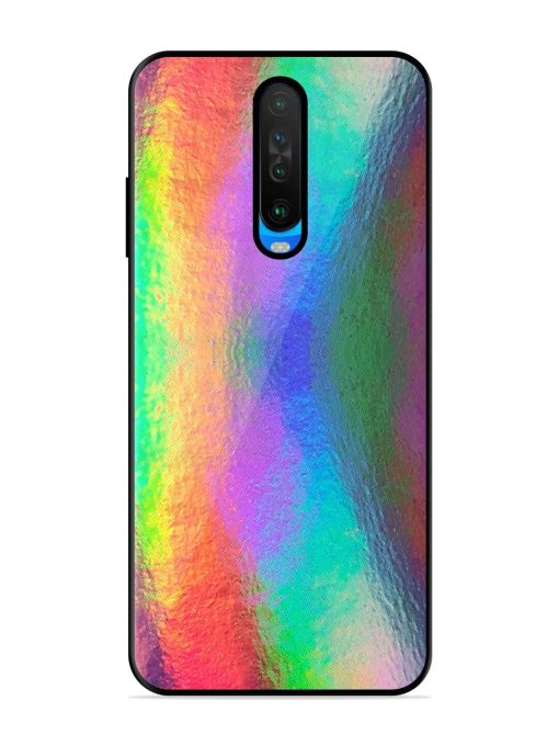 Colorful Holographic Background Glossy Metal TPU Phone Cover for Poco X2 Zapvi